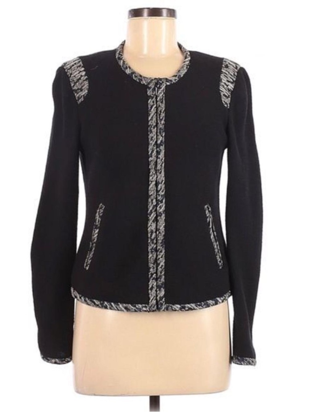 REBECCA TAYLOR Navy Jacket with Textured Trim